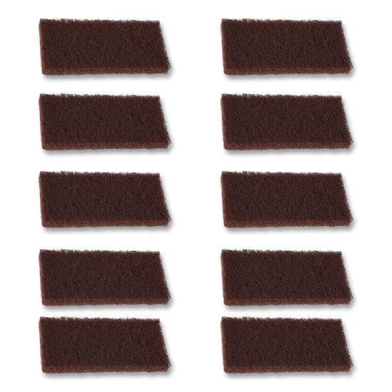 Heavy-Duty Utility Pad, 4.62" x 10", Brown, 10/Carton1