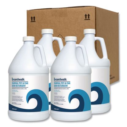 Manual Pot and Pan Dish Detergent, Fresh Breeze Scent, 1 gal Bottle, 4/Carton1