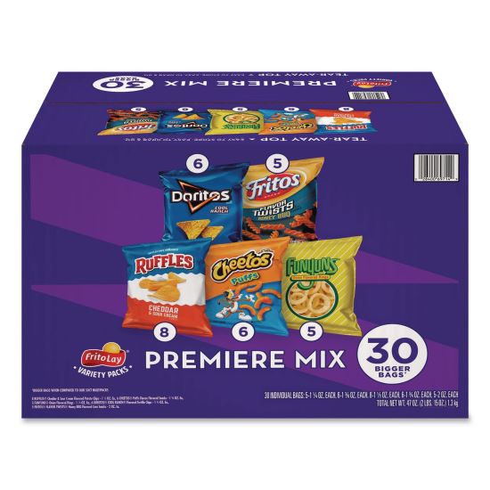 Premiere Mix Variety Pack, Assorted Flavors, Assorted Sizes, 30 Bags/Carton1