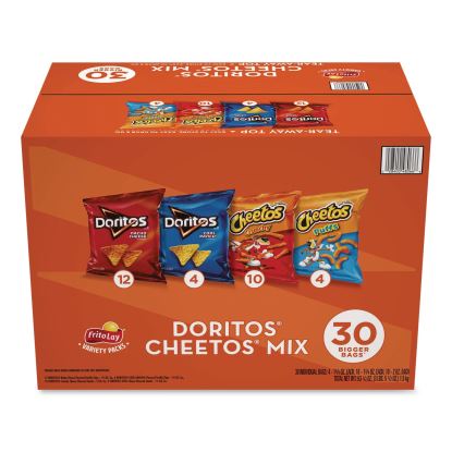 Doritos and Cheetos Variety Pack, Assorted Flavors, Assorted Sizes, 30 Bags/Carton1