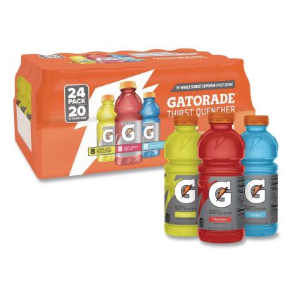 Rainbow Variety Pack, Cool Blue/Fruit Punch/Lemon Lime, 20 oz Bottle, 24/Carton1