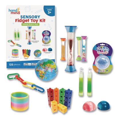 Sensory Fidget Toy Kit, Eight Toy Types, Ages 3 and Up, Assorted Colors, 128 Pieces1