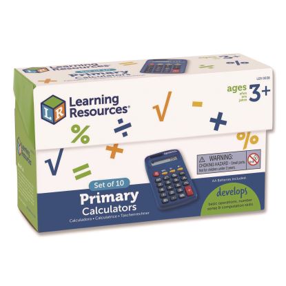 Primary Calculator, 8-Digit, LCD, 10 Calculators1