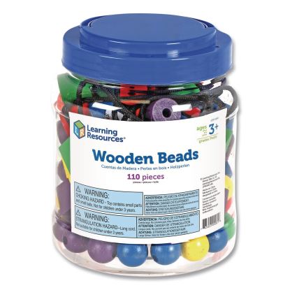 Beads in a Bucket, Wood, Small, Assorted Colors, 1.4 lb Bucket1
