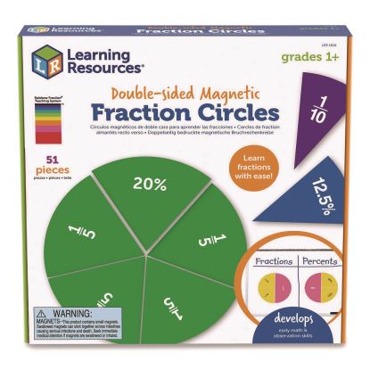 Double-Sided Magnetic Rainbow Fraction and Percentage Circles, Grades 1 to 6, English, Randomly Assorted Colors, 9 Pieces1