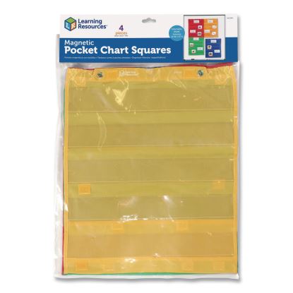 Magnetic Pocket Chart Squares, 7 Pockets, 14" w  x 17" h, Assorted Colors, Set of 41