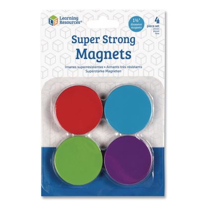 Super Strong Magnets, Small, 1.5" Diameter, Assorted Colors, 4 Pieces1