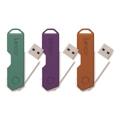 Twist Turn2 USB 2.0 Flash Drive, 32 GB, Orange/Purple/Teal, 3/Pack1