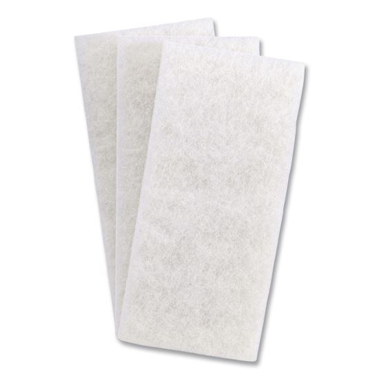 White Utility and Burnish Pads, 4.62" x 10", White, 10/Carton1
