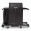 Housekeeping Cart with Hood and Doors, Plastic, 4 Shelves,1 Bin, 24.4 x 62.4 x 56.9, Black1