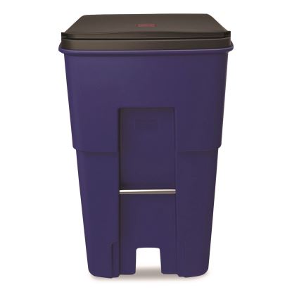 Square Brute Rollout Container, 95 gal, Resin, Blue1