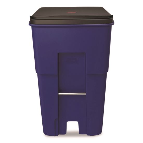 Square Brute Rollout Container, 95 gal, Resin, Blue1
