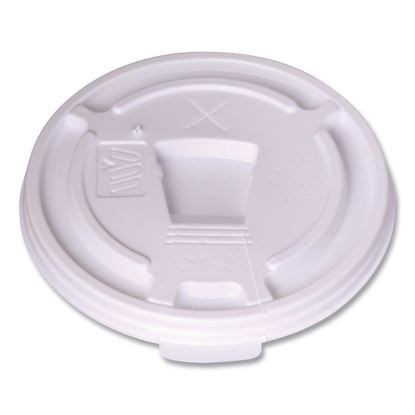 Plastic Lids for Foam Cups and Bowls, Drink-Thru, Fits 10 oz Hot Cups, White, 1,000/Carton1