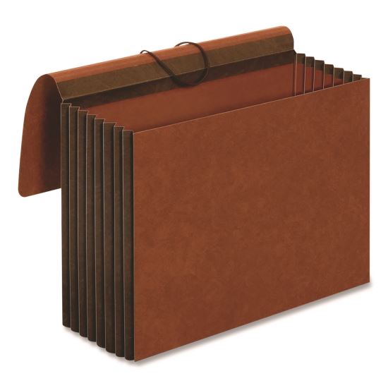 Heavy-Duty Expanding Wallet with Flap and Cord Closure, 7" Expansion, 1 Pocket, Letter Size, Redrope1