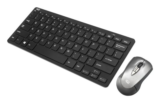 Adesso WKB-5100CB keyboard Mouse included Home/Office RF Wireless QWERTY US English Black, Silver1