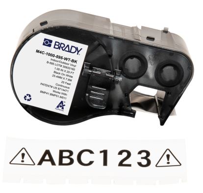 Brady M4C-1000-595-WT-BK printer label Black, White Self-adhesive printer label1