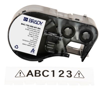 Brady M4C-750-595-WT-BK printer label Black, White Self-adhesive printer label1
