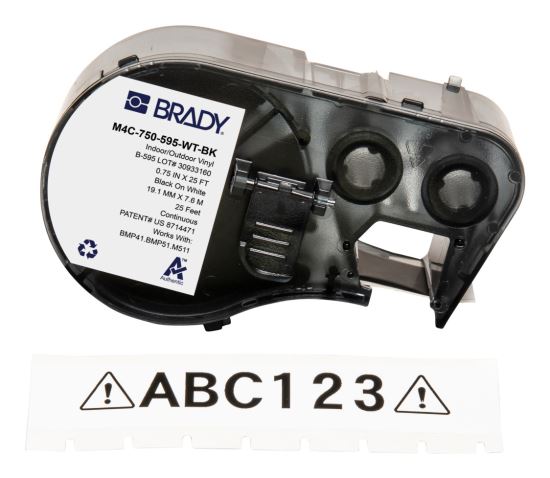 Brady M4C-750-595-WT-BK printer label Black, White Self-adhesive printer label1