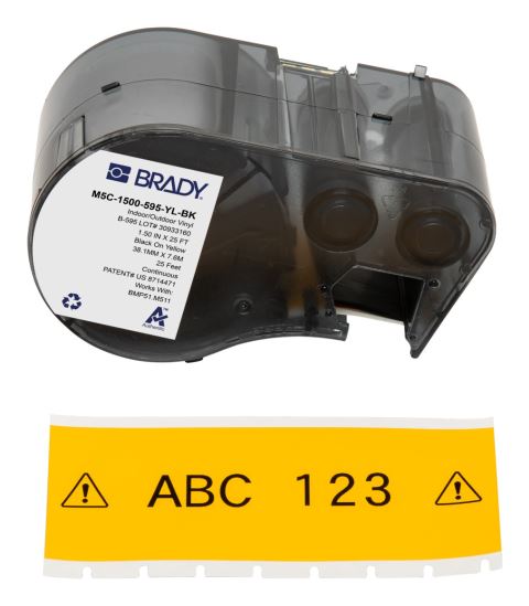 Brady M5C-1500-595-YL-BK printer label Black, Yellow Self-adhesive printer label1