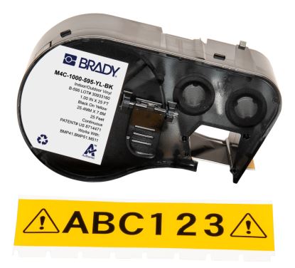 Brady M4C-1000-595-YL-BK printer label Black, Yellow Self-adhesive printer label1