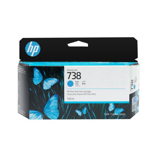 HP 738 130-ml Cyan DesignJet Ink Cartridge1