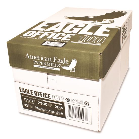 Recycled Multipurpose Paper, 92 Bright, 20 lb Bond Weight, 11 x 17, White, 500/Ream, 5 Reams/Carton1