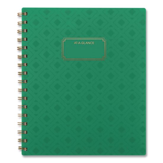 Badge Geo Weekly/Monthly Planner, 8.75 x 7, Green Cover, 13-Month: Jan 2026 to Jan 20271