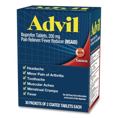 Ibuprofen Tablets Refill Packs, Two-Pack, 30/Box1