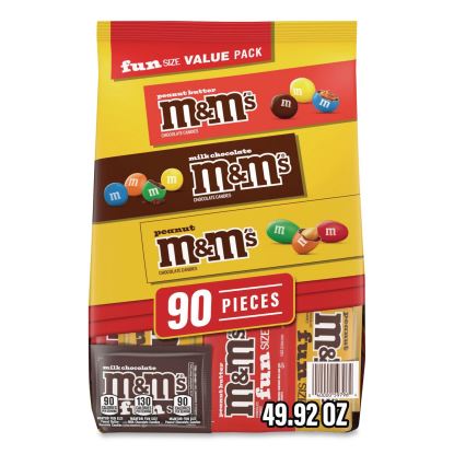 Milk Chocolate, Peanut and Peanut Butter Fun Size Variety Pack, Assorted Flavors, Individually Wrapped, 90 Pieces1