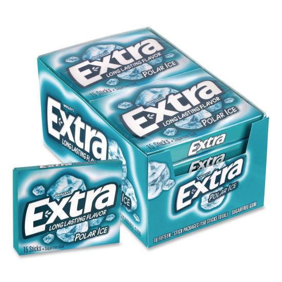 Extra Polar Ice Sugar-Free Gum, Polar Ice, 15 Sticks/Pack, 10 Packs/Carton1