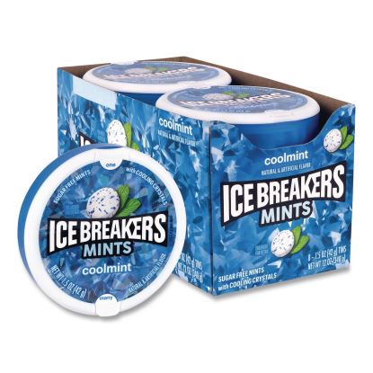 Sugar-Free Cool Mints, Coolmint, 1.5 oz Tin, 8 Tins/Carton1