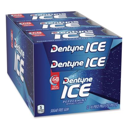 Sugarless Gum, Peppermint Flavor, 16 Pieces/Pack, 12 Packs/Carton1