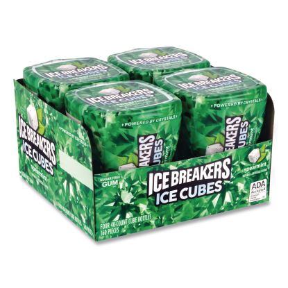 Ice Cubes Spearmint Sugar-Free Gum, Spearmint, 40 Cubes/Bottle, 4 Bottles/Carton1