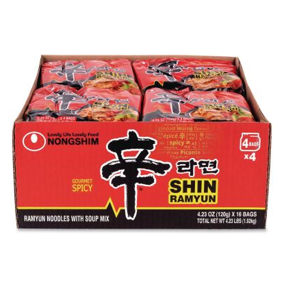 Gourmet Spicy Ramyun Noodle Soup, Spicy Chicken, 4.23 oz Packet, 16/Carton1