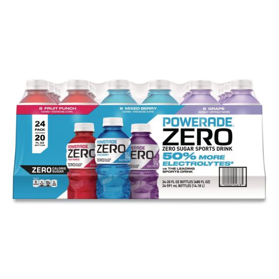 Zero Sports Drink, Assorted Flavors, 20 oz, 24/Carton1