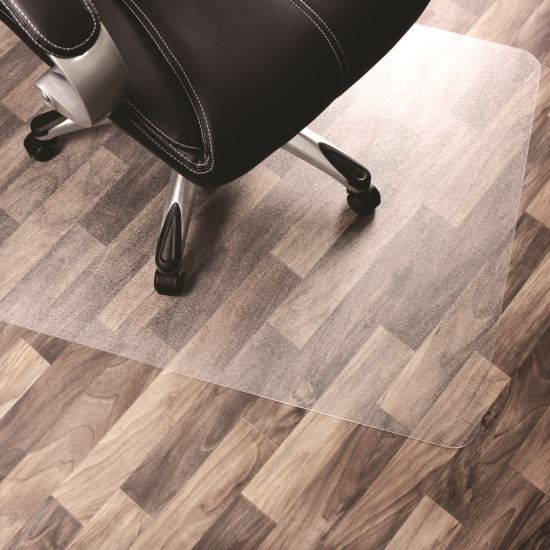 Cleartex Unomat Anti-Slip Polycarbonate Chair Mat for Flat Pile Carpeted and Hard Floors, Rectangular, 60" x 48", Clear1