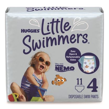 Little Swimmers, Size 4, Baby Weight 24 lbs to 34 lbs, Blue, 11/Pack, 8 Packs/Carton1