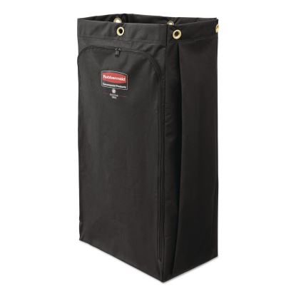 Fabric Cleaning Cart Bag for Rubbermaid Commercial Housekeeping and Janitorial Carts, 30 gal, 10.5 x 16.8 x 33, Black, 4/CT1