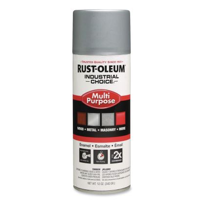Industrial Choice 1600 System Multi-Purpose Enamel Spray Paint, Gloss Aluminum, 12 oz Aerosol Can, 6/Carton1