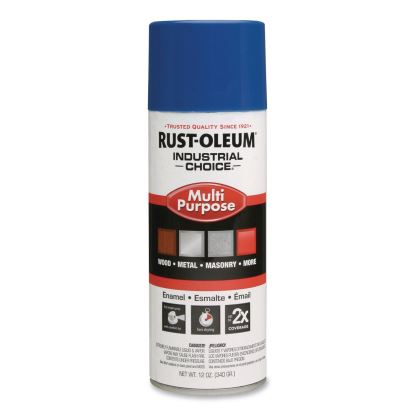 Industrial Choice 1600 System Multi-Purpose Enamel Spray Paint, Gloss Blue, 12 oz Aerosol Can, 6/Carton1
