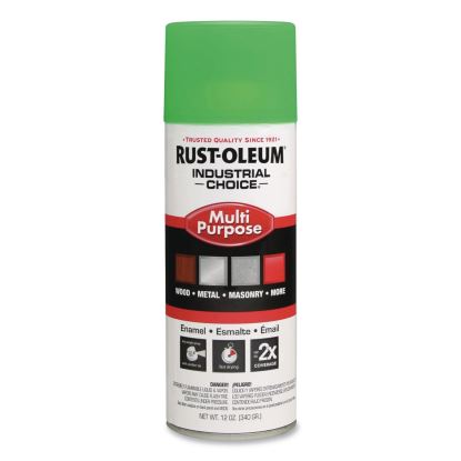 Industrial Choice 1600 System Multi-Purpose Enamel Spray Paint, Flat Green, 12 oz Aerosol Can, 6/Carton1