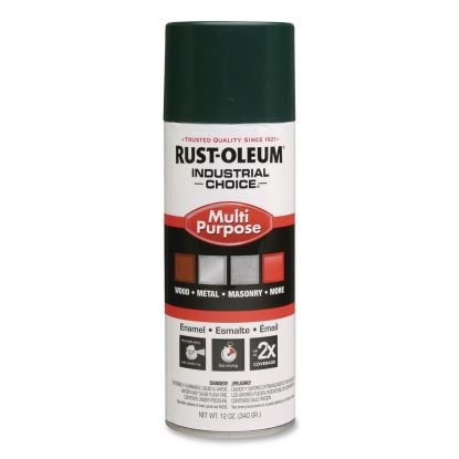 Industrial Choice 1600 System Multi-Purpose Enamel Spray Paint, Gloss Green, 12 oz Aerosol Can, 6/Carton1