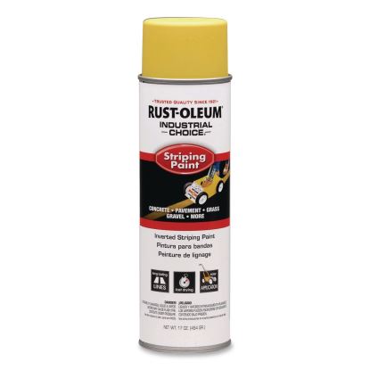 Industrial Choice S1600 System Inverted Striping Paint, Flat Yellow, 18 oz Aerosol Can, 6/Carton1