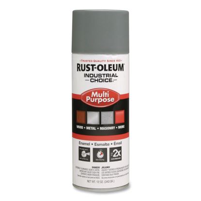 Industrial Choice 1600 System Multi-Purpose Enamel Spray Paint, Gloss Smoke Gray, 12 oz Aerosol Can, 6/Carton1