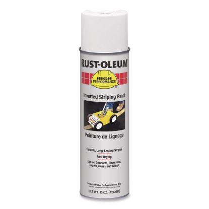 High Performance 2300 System Inverted Striping Paint, Semi-Gloss White, 18 oz Aerosol Can, 6/Carton1