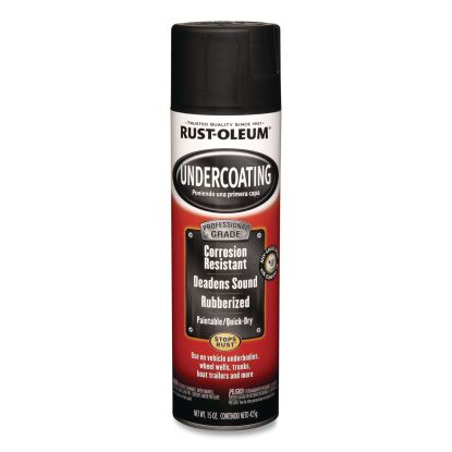 Automotive Professional Grade Rubberized Undercoating Spray, Flat Black, 15 oz Aerosol Can, 6/Carton1