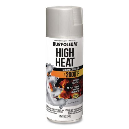 Automotive High Heat Enamel Spray Paint, Flat Aluminum, 12 oz Aerosol Can, 6/Carton1