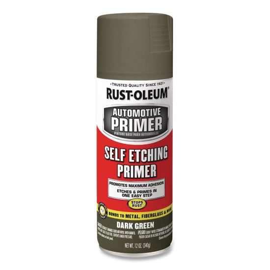Self Etching Primer, Flat Dark Green, 12 oz Aerosol Can, 6/Carton1