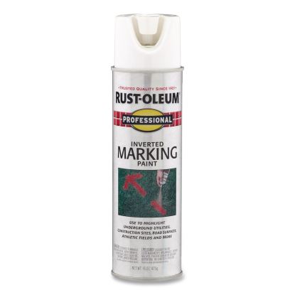 Inverted Marking Spray Paint, Flat White, 15 oz Aerosol Can, 6/Carton1
