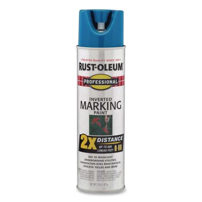 Professional Marking Paint, Flat Caution Blue, 15 oz Aerosol Can, 6/Carton1